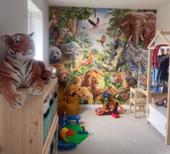 animal wallpaper mural in boys bedroom animal wallpaper mural in boys bedroom