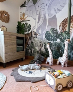 jungle wallpaper mural in nursery jungle wallpaper mural in nursery
