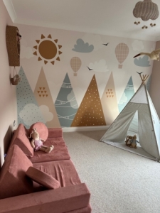 mountain wallpaper in girls playroom mountain wallpaper in girls playroom