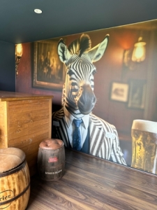 zebra mural in home bar zebra mural in home bar