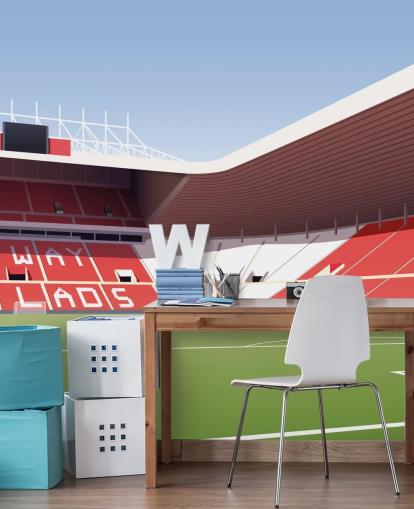 red, white and green customisable Sunderland wallpaper mural called Stadium of Light Football Stadium for bedrooms and man caves red, white and green customisable Sunderland wallpaper mural called Stadium of Light Football Stadium for bedrooms and man caves
