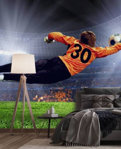 Goalkeeper Making a Save Wallpaper Mural Goalkeeper Making a Save Wallpaper Mural