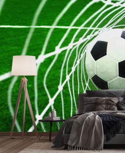 Football in the Net Wallpaper Mural Football in the Net Wallpaper Mural
