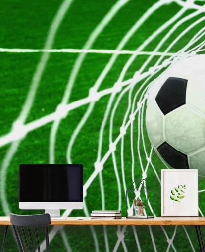 Football in the Net Wallpaper Mural Football in the Net Wallpaper Mural