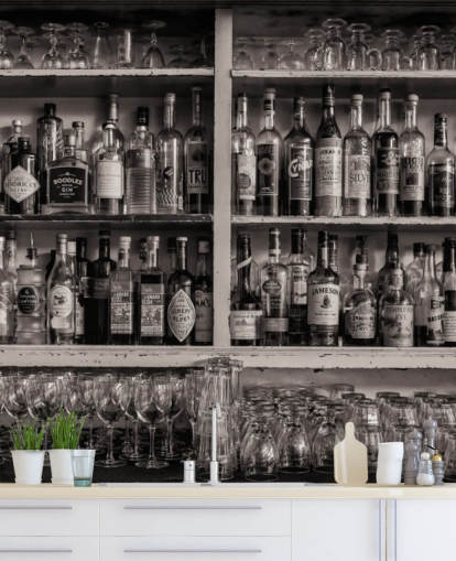 black and white bottles on shelf behind a bar wallpaper black and white bottles on shelf behind a bar wallpaper