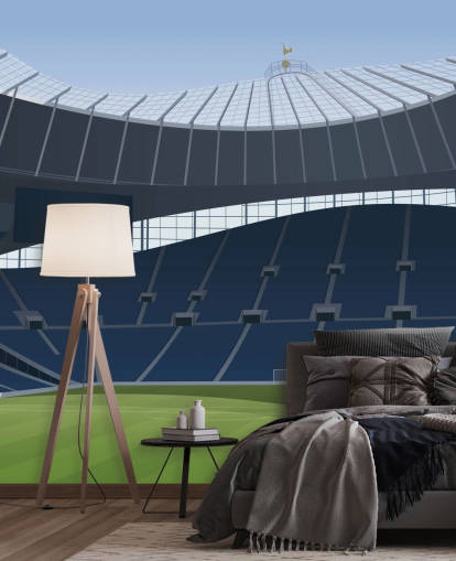 blue and green football stadium wallpaper called Tottenham Hotspur Stadium Football Stadium by Matthew J I Wood Design & Illustration for kids bedrooms blue and green football stadium wallpaper called Tottenham Hotspur Stadium Football Stadium by Matthew J I Wood Design & Illustration for kids bedrooms