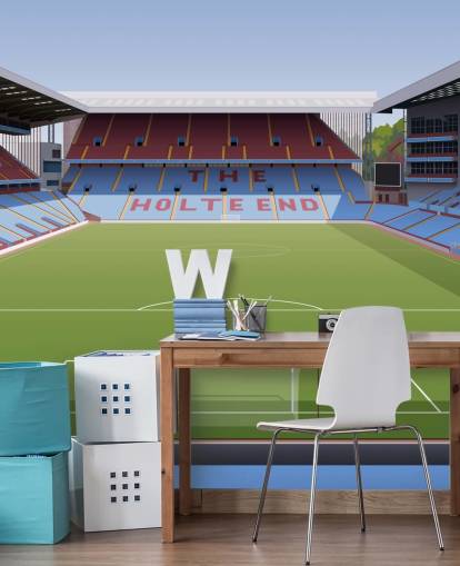 blue, maroon and green aston villa wallpaper mural called Villa Park Football Stadium for teen bedrooms, man caves and home offices blue, maroon and green aston villa wallpaper mural called Villa Park Football Stadium for teen bedrooms, man caves and home offices