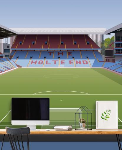 blue, maroon and green aston villa wallpaper mural called Villa Park Football Stadium for teen bedrooms, man caves and home offices blue, maroon and green aston villa wallpaper mural called Villa Park Football Stadium for teen bedrooms, man caves and home offices