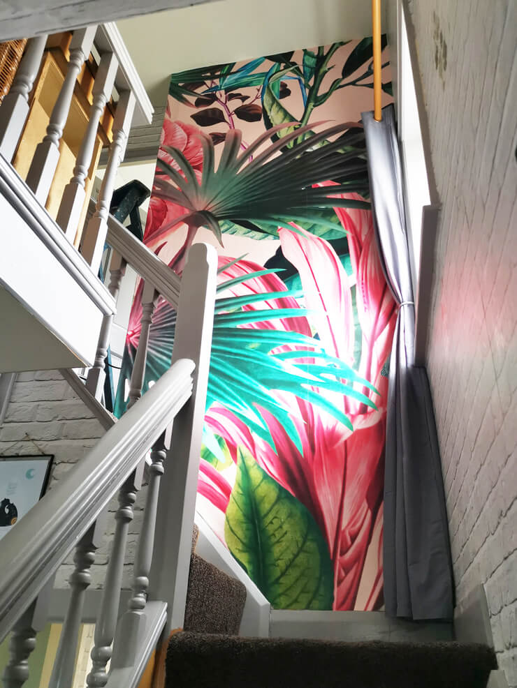 colourful mural on staircase