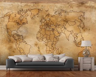 World Map Wallpaper & Wall Murals | Wallsauce UK