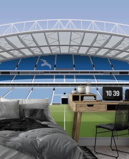 papier peint mural bleu, blanc et vert de Brighton appelé Amex Stadium Football Stadium pour enfants, adolescents et grottes pour hommes papier peint mural bleu, blanc et vert de Brighton appelé Amex Stadium Football Stadium pour enfants, adolescents et grottes pour hommes