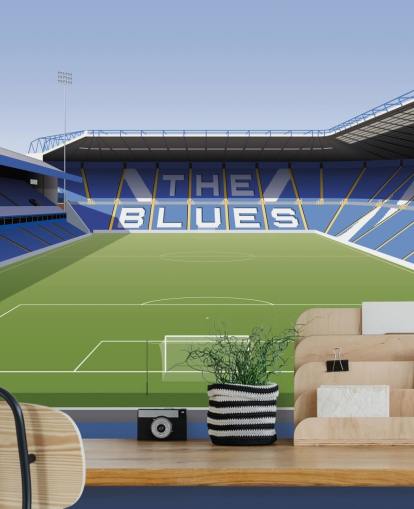 blue, white and green customizable Birmingham City wallpaper mural called St Andrew's Football Stadium for bedrooms blue, white and green customizable Birmingham City wallpaper mural called St Andrew's Football Stadium for bedrooms