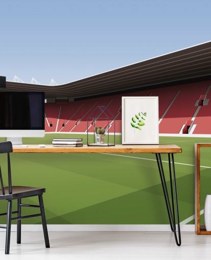 red, white and green customisable Southampton wallpaper mural called St Mary's Stadium Football Stadium for bedrooms red, white and green customisable Southampton wallpaper mural called St Mary's Stadium Football Stadium for bedrooms