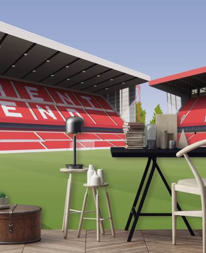 rødt og grønt Nottingham Forest tapet veggmaleri kalt City Ground Football Stadium for soverom rødt og grønt Nottingham Forest tapet veggmaleri kalt City Ground Football Stadium for soverom