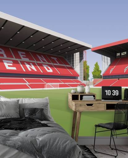 papier peint mural rouge et vert de la forêt de Nottingham appelé City Ground Football Stadium pour chambres papier peint mural rouge et vert de la forêt de Nottingham appelé City Ground Football Stadium pour chambres