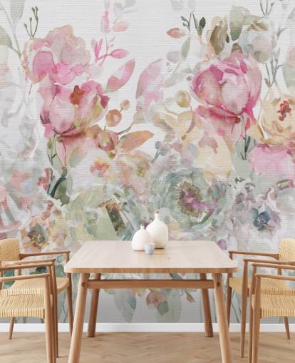 hvid og lyserød tilpasselig blomstertapet vægmaleri kaldet Floral Confetti Collage af Carol Robinson hvid og lyserød tilpasselig blomstertapet vægmaleri kaldet Floral Confetti Collage af Carol Robinson