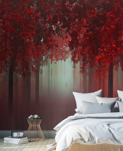 papel de parede florestal personalizado vermelho chamado Out of Love by 1x para salas de jantar ou quartos papel de parede florestal personalizado vermelho chamado Out of Love by 1x para salas de jantar ou quartos