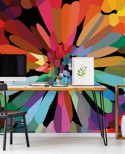 Bunte abstrakte Blumentapete Bunte abstrakte Blumentapete