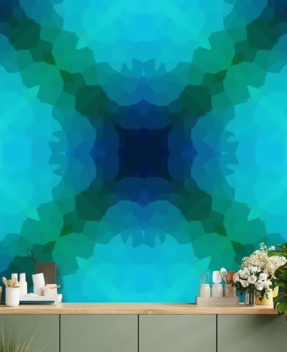 azul e verde retrô estampado azul e verde retrô estampado