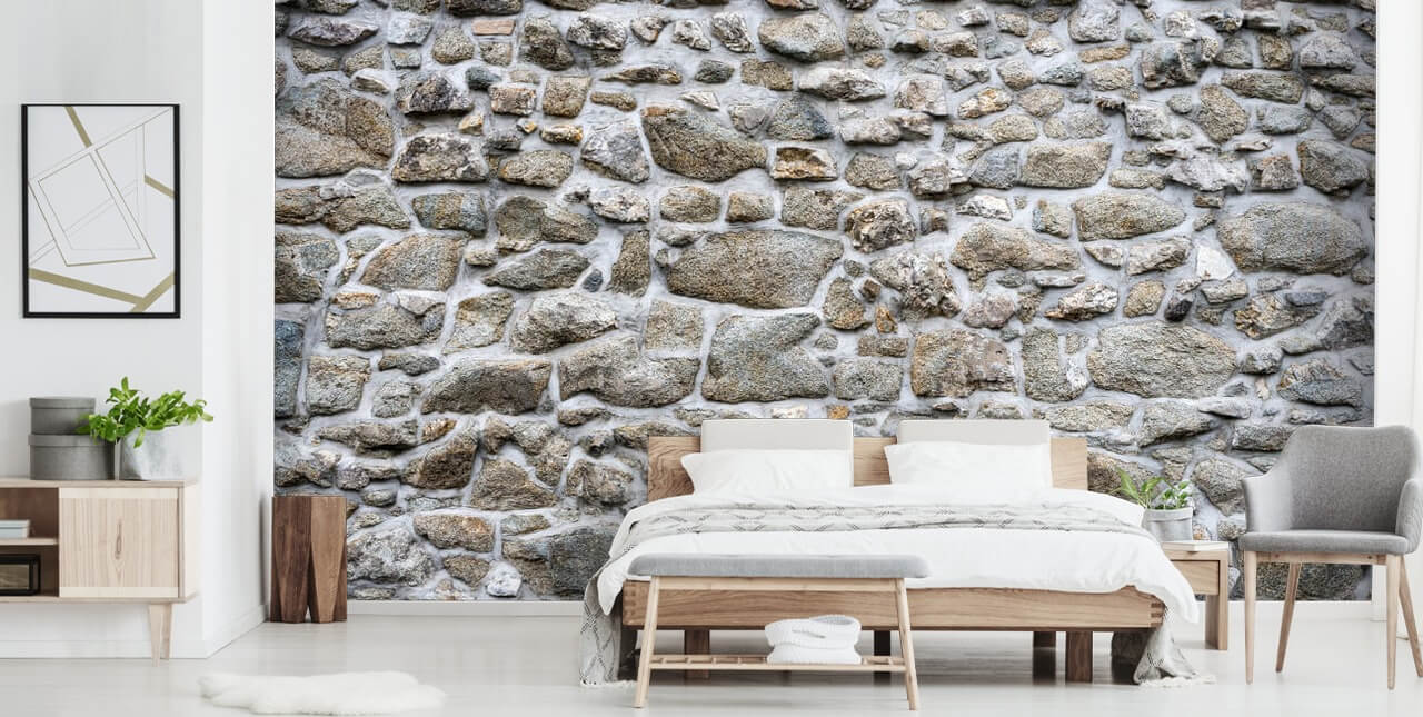 gray stone wallpaper mural called Old Stone Texture for bedrooms, businesses and home offices