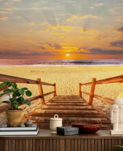 Sunset Boardwalk Beach Taustakuva Sunset Boardwalk Beach Taustakuva