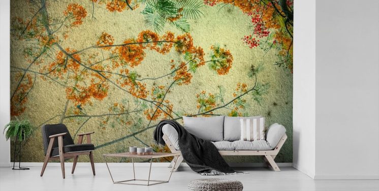 Vintage Flowers Floral Wallpaper