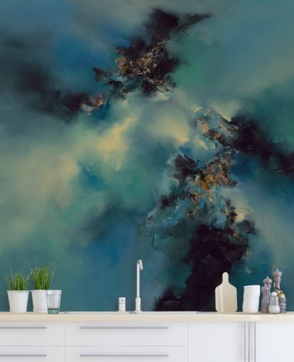 blue and black abstract wallpaper mural called Bright and Bold II by Alison Johnson for bedrooms, bathrooms and more blue and black abstract wallpaper mural called Bright and Bold II by Alison Johnson for bedrooms, bathrooms and more