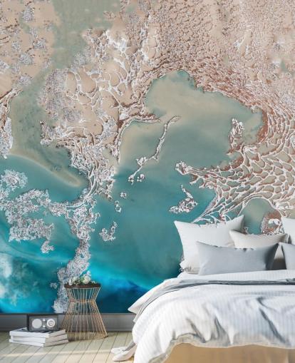 rosa guld och blå anpassad abstrakt väggmålning som heter Coastal Harmony av Petra Meikle de Vlas rosa guld och blå anpassad abstrakt väggmålning som heter Coastal Harmony av Petra Meikle de Vlas