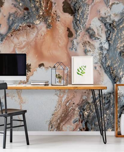 roze, grijze en gouden abstracte muurschildering op maat genaamd Unearthing van Petra Meikle de Vlas voor slaapkamers en woonkamers roze, grijze en gouden abstracte muurschildering op maat genaamd Unearthing van Petra Meikle de Vlas voor slaapkamers en woonkamers