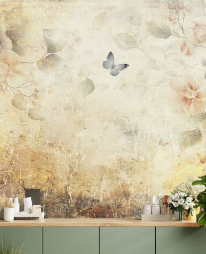 bright customisable butterfly wall mural called Distressed Butterfly Garden by Rafal Kulik bright customisable butterfly wall mural called Distressed Butterfly Garden by Rafal Kulik