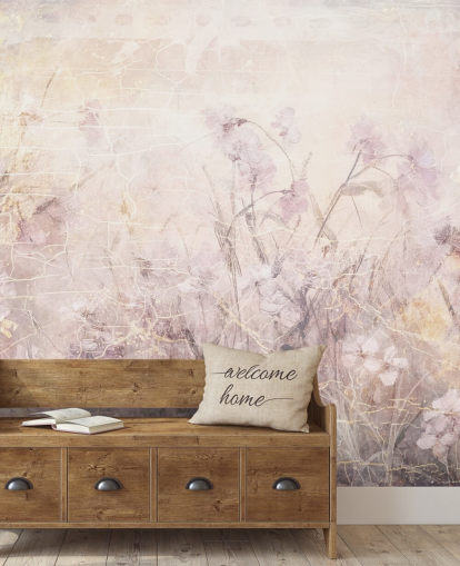 lila personalisierbares florales Wandbild namens Distressed Lilac Florals von Rafal Kulik lila personalisierbares florales Wandbild namens Distressed Lilac Florals von Rafal Kulik