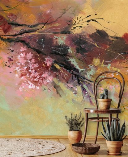 customisable abstract tree wall mural called Spring Spray by Anne Farrall Doyle customisable abstract tree wall mural called Spring Spray by Anne Farrall Doyle