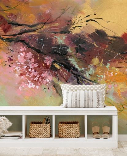 mural de parede de árvore abstrato personalizável chamado Spring Spray de Anne Farrall Doyle mural de parede de árvore abstrato personalizável chamado Spring Spray de Anne Farrall Doyle