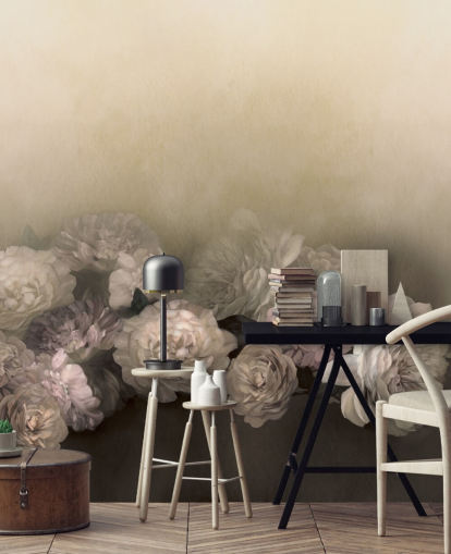 anpassad vintage blommig väggmålning som heter Amoura av Loris Drago för matsalar och korridorer anpassad vintage blommig väggmålning som heter Amoura av Loris Drago för matsalar och korridorer