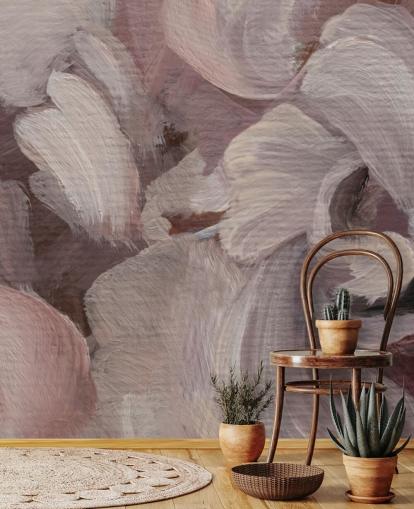 pink and purple custom abstract mural called Fluence by Loris Drago for bedrooms pink and purple custom abstract mural called Fluence by Loris Drago for bedrooms