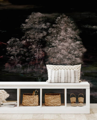 mørkt tilpassbart naturveggmaleri kalt Velaria II av Loris Drago for soverom og ganger mørkt tilpassbart naturveggmaleri kalt Velaria II av Loris Drago for soverom og ganger