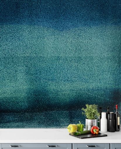 teal customisable abstract wall mural called Teal Serenity by Tim Mossholder for bathrooms and kitchens teal customisable abstract wall mural called Teal Serenity by Tim Mossholder for bathrooms and kitchens