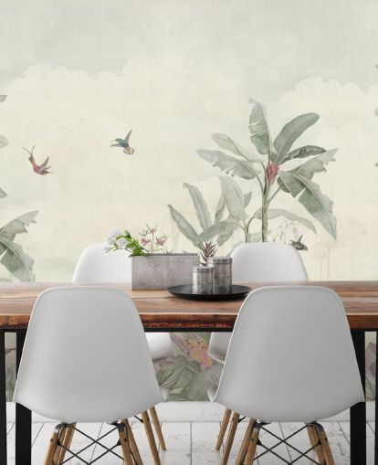 peinture murale de jungle vintage verte personnalisée appelée Faded Green Vintage Borneo Jungle par Bloomery Decor peinture murale de jungle vintage verte personnalisée appelée Faded Green Vintage Borneo Jungle par Bloomery Decor