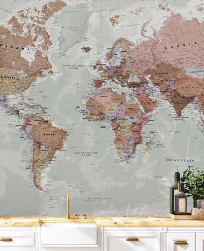 grey customisable world map wallpaper mural called Executive Political World Map by Lovell Johns for bedrooms and offices grey customisable world map wallpaper mural called Executive Political World Map by Lovell Johns for bedrooms and offices