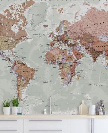 grey customisable world map wallpaper mural called Executive Political World Map by Lovell Johns for bedrooms and offices grey customisable world map wallpaper mural called Executive Political World Map by Lovell Johns for bedrooms and offices