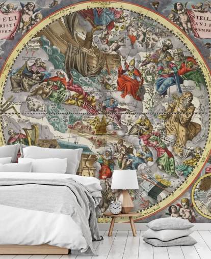 mural de atlas estelar personalizado chamado Primeiro Hemisfério do Firmamento Estrelado Cristianizado mural de atlas estelar personalizado chamado Primeiro Hemisfério do Firmamento Estrelado Cristianizado