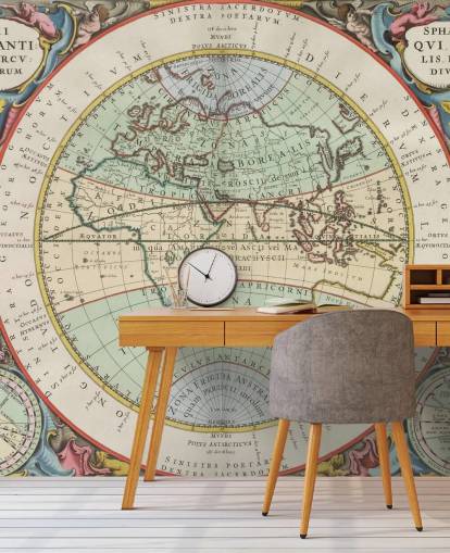 mural de mapa antiguo personalizado llamado El hemisferio del Viejo Mundo para oficinas domésticas, escuelas y más mural de mapa antiguo personalizado llamado El hemisferio del Viejo Mundo para oficinas domésticas, escuelas y más