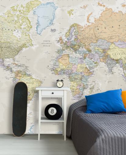 neutral customisable world map wallpaper mural called Classic World Map by Lovell Johns for bedrooms neutral customisable world map wallpaper mural called Classic World Map by Lovell Johns for bedrooms