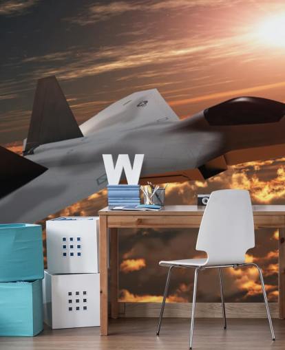 anpassningsbar flygplansväggmålning kallad F-22 Fighter Jet anpassningsbar flygplansväggmålning kallad F-22 Fighter Jet