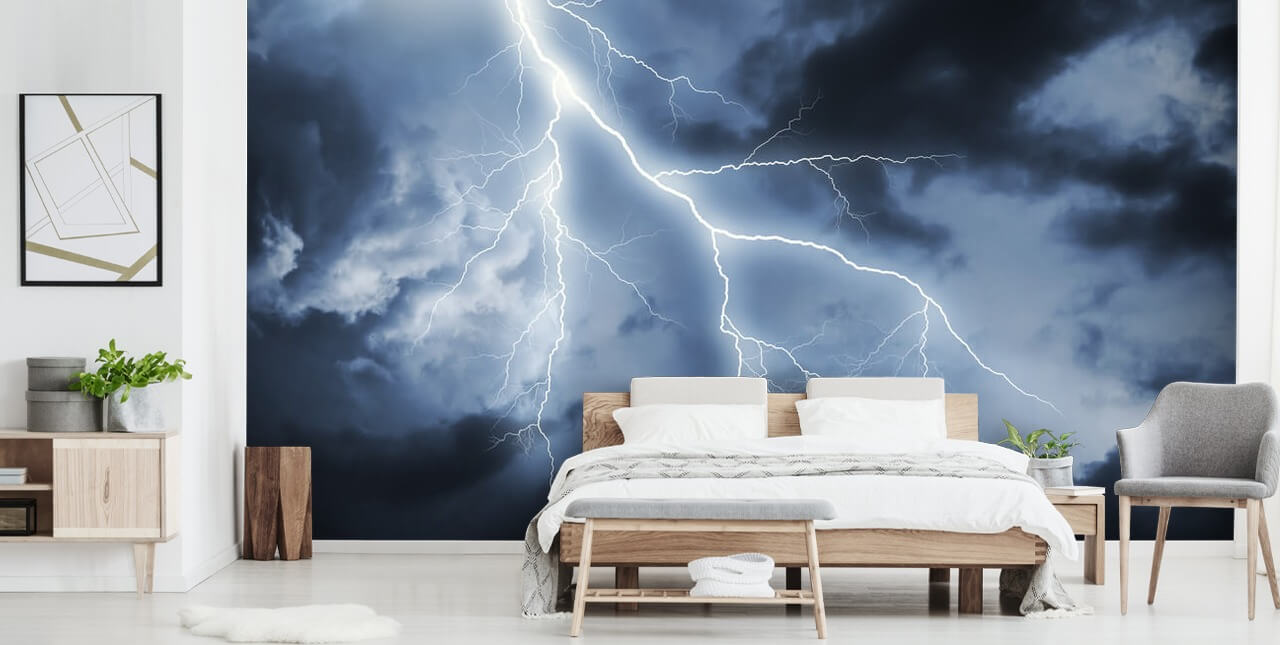 Lightening and Night Sky Wallpaper