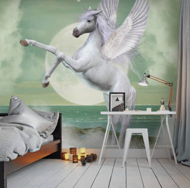 Papier Peint Licorne Blanche