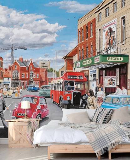 1960s town wallpaper 1960s town wallpaper