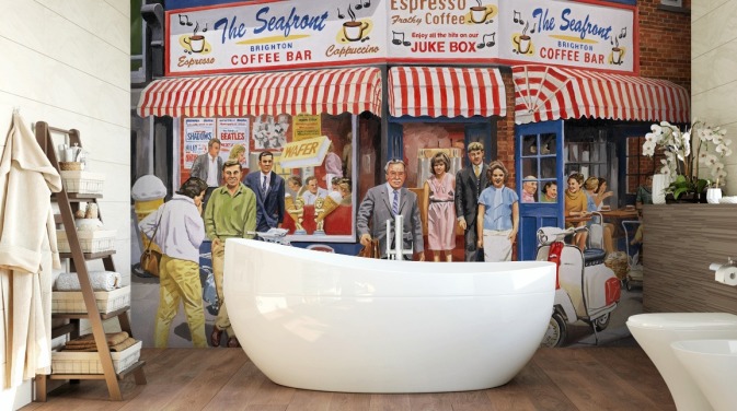gammeldags cafe i Brighton tapet