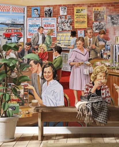 old fashioned cafe interior in Brighton wallpaper old fashioned cafe interior in Brighton wallpaper