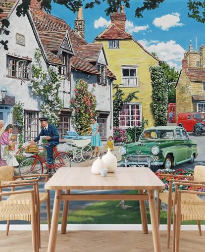 brevbärare levererar i gamla byn tapeter brevbärare levererar i gamla byn tapeter